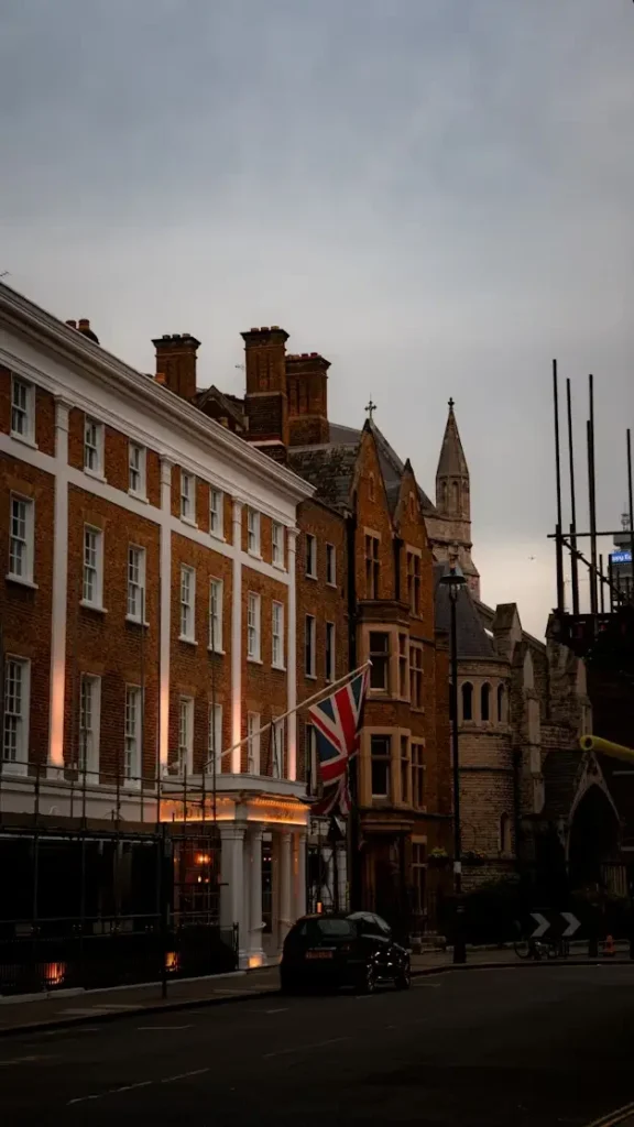 London building at dusk